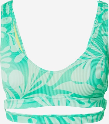 Hurley - Soutien Bustier Top de biquíni desportivo em verde: frente