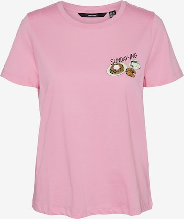 VERO MODA T-Shirt 'SINE FRANCIS' in Pink: predná strana