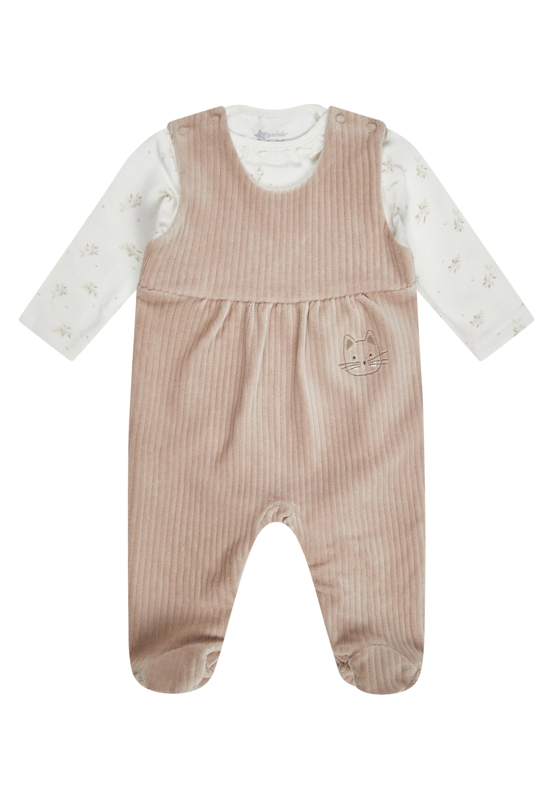 STERNTALER Romper/Bodysuit 'Katze Lilly' in Beige: front