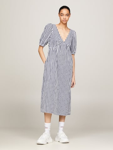 Tommy Jeans Jurk 'Gingham' in Zwart: voorkant