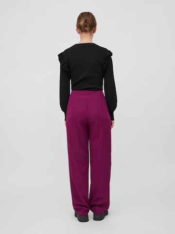 VILA Wide leg Pleat-Front Pants 'Angey' in Purple