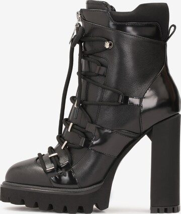 Kazar Lace-Up Ankle Boots in Black: front