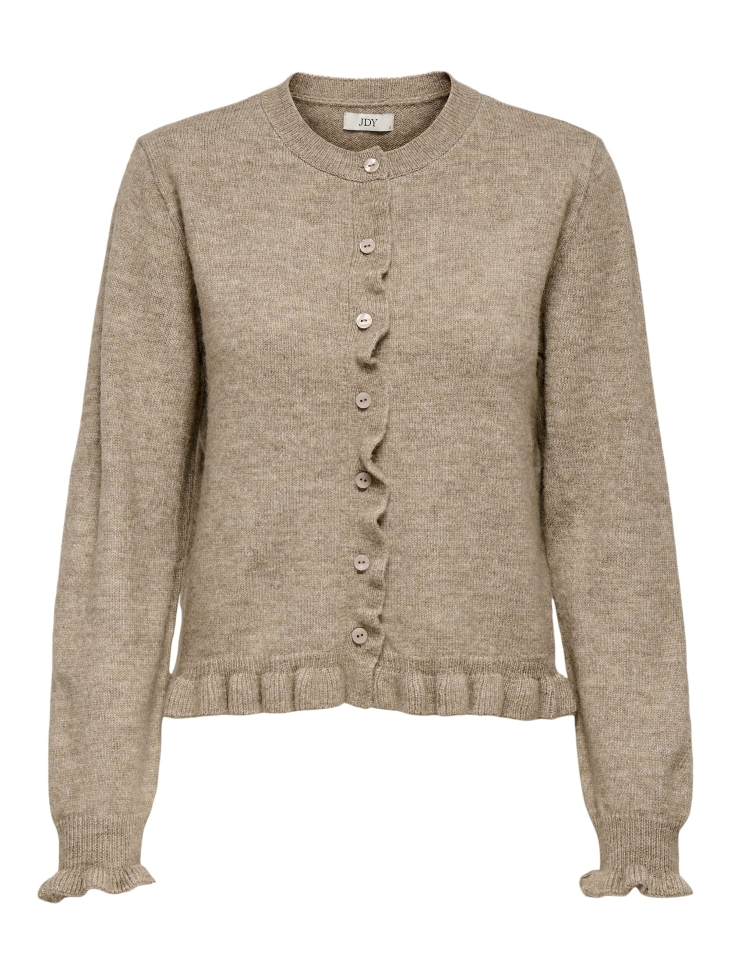 Jaqueline de Yong Knit cardigan 'Letty' in Brown: front