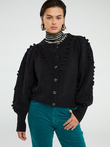 Fabienne Chapot Knit Cardigan 'Pop' in Black: front