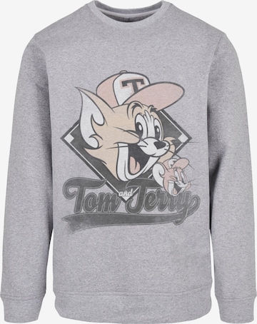 Sweat-shirt 'Tom and Jerry - Baseball Caps' ABSOLUTE CULT en gris : devant