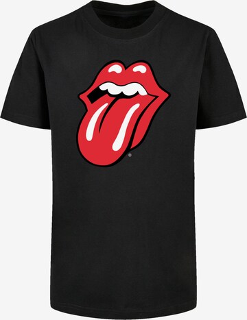 F4NT4STIC Shirt 'The Rolling Stones Classic Tongue' in Zwart: voorkant