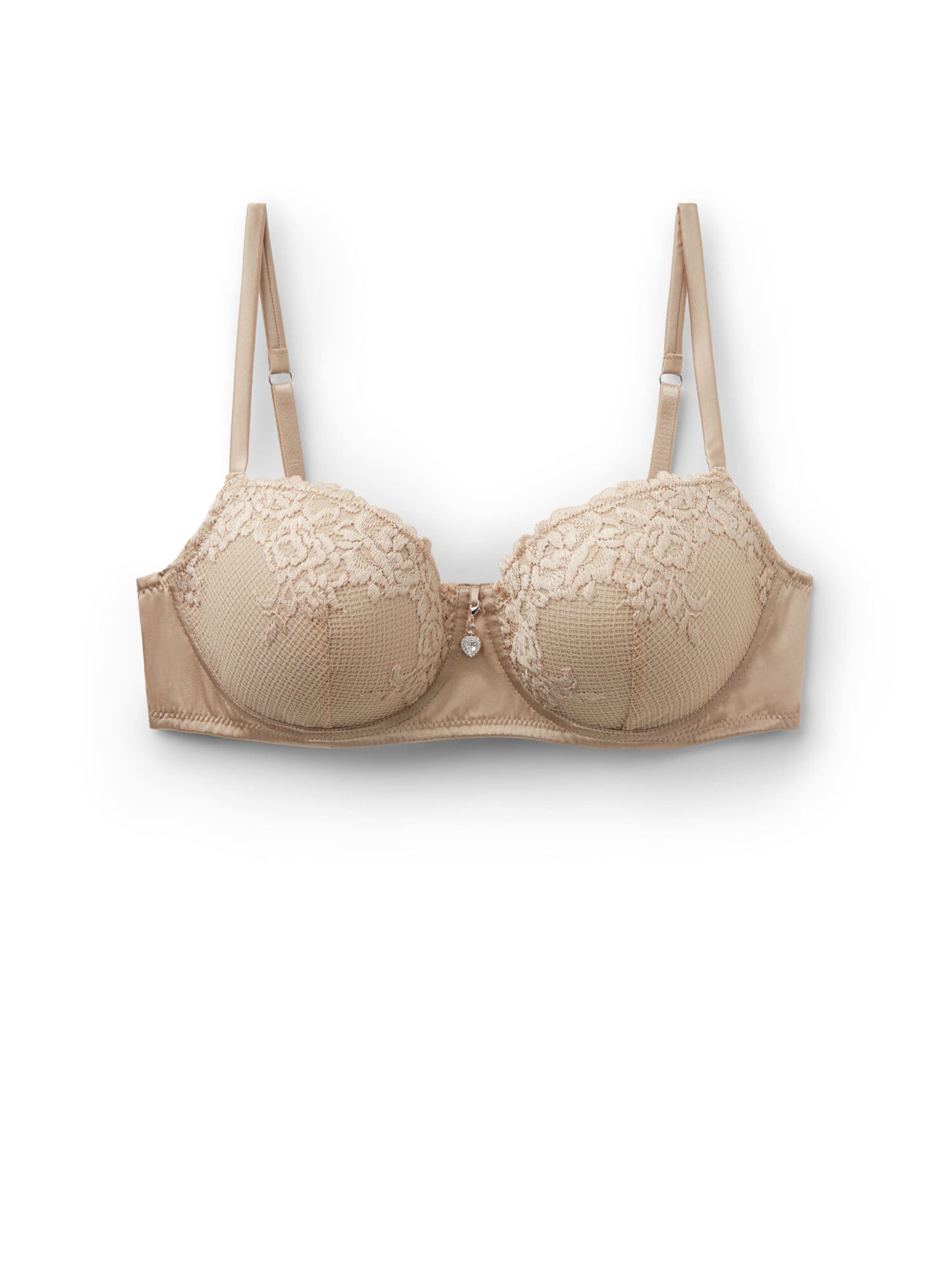 INTIMISSIMI Balconette Bra 'Sofia Silky Flowers' in Beige: front