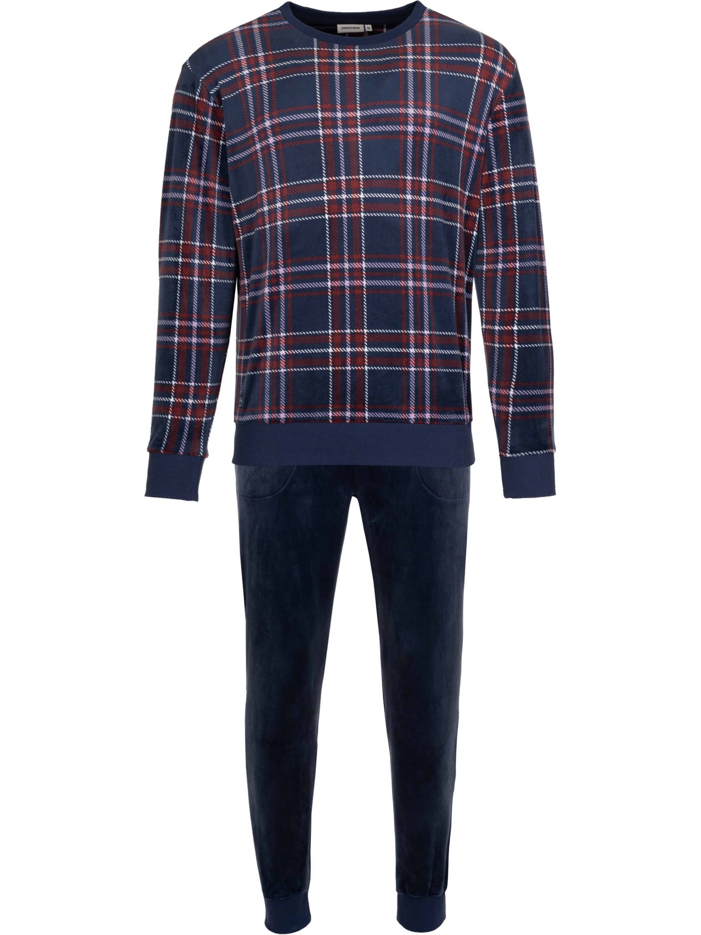 Pastunette Pyjama lang 'Northern Checks' in Blauw