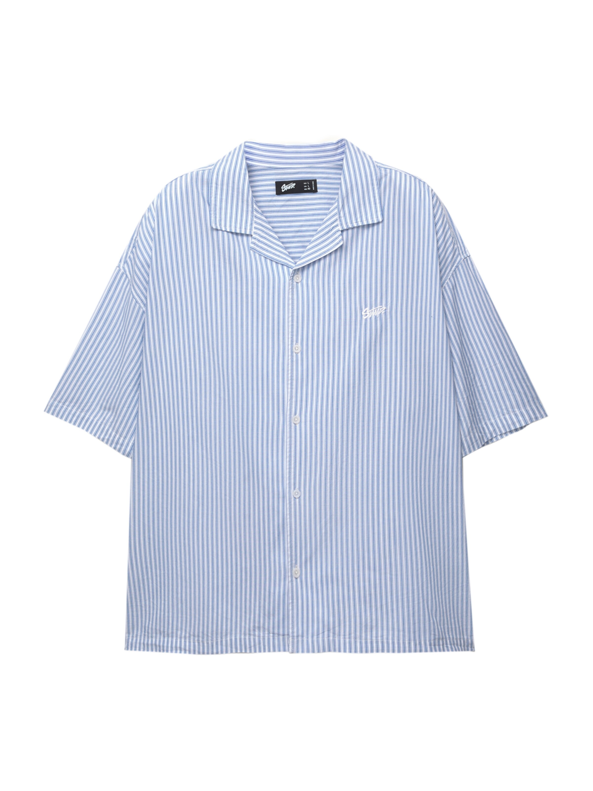 Pull&Bear Regular Fit Hemd 'STWD' in Blau: Vorderseite