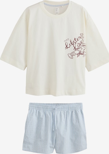 Next Pyjamashortsit koossa XS värissä kerma / pastellinsininen / suklaa / musta, Tuotenäkymä