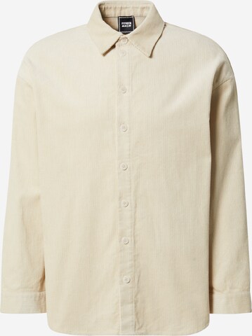 ABOUT YOU x Swalina&Linus Regular fit Button Up Shirt 'Sammy' in Beige: front