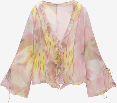 Camicia da donna Pull&Bear di colore giallo / grigio / rosa, Visualizzazione prodotti