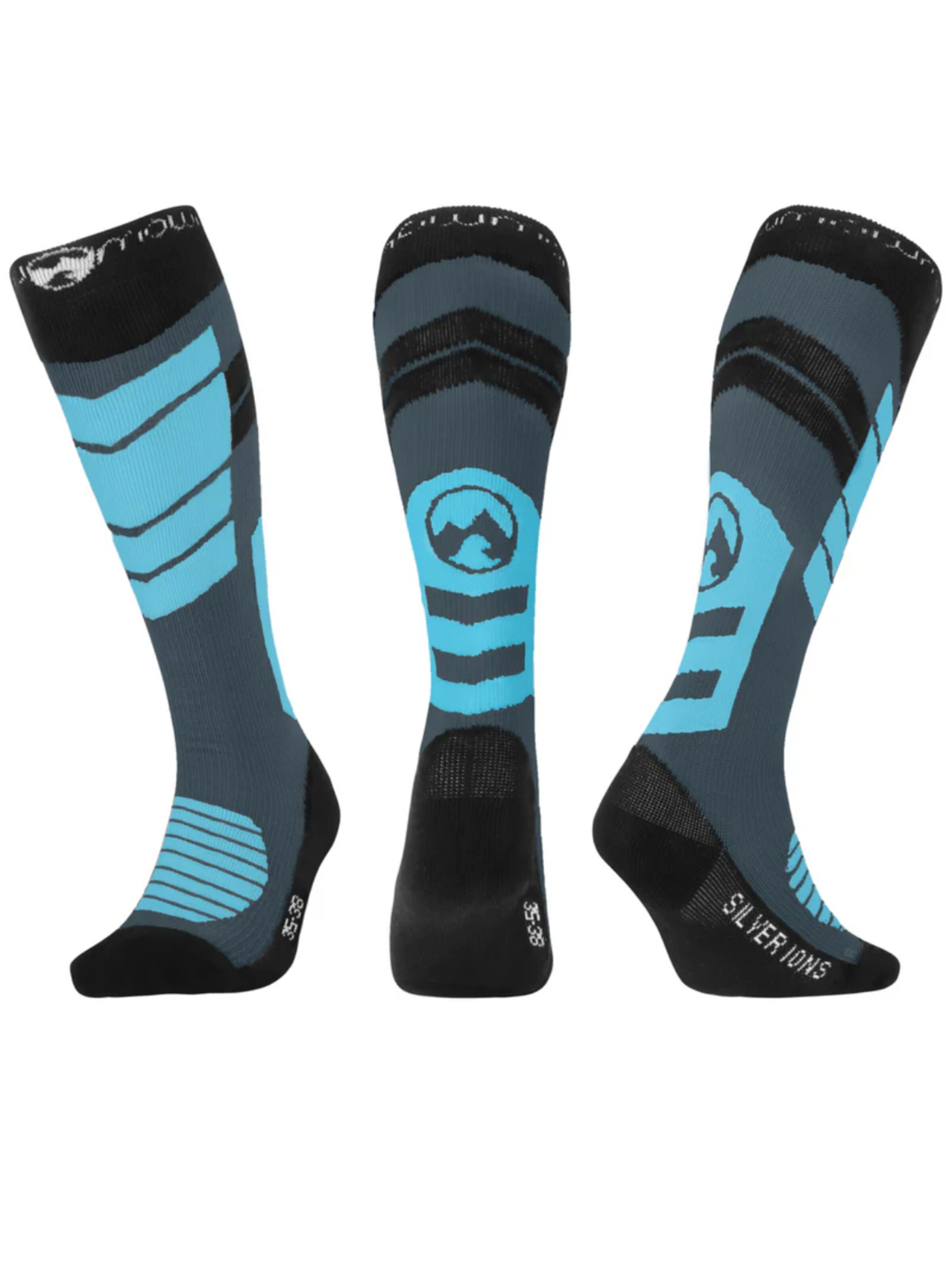 Mowmow Sportsokken 'MowMow Ski Socks - Silver Ions - Antibacterial - Men - Women - Size 39-42 - Gray' in Blauw: voorkant