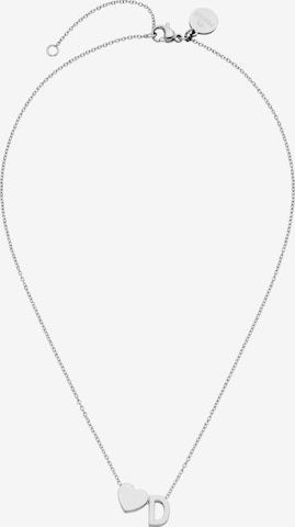 PURELEI - Cadena 'Letter Heart D' en plata: frente