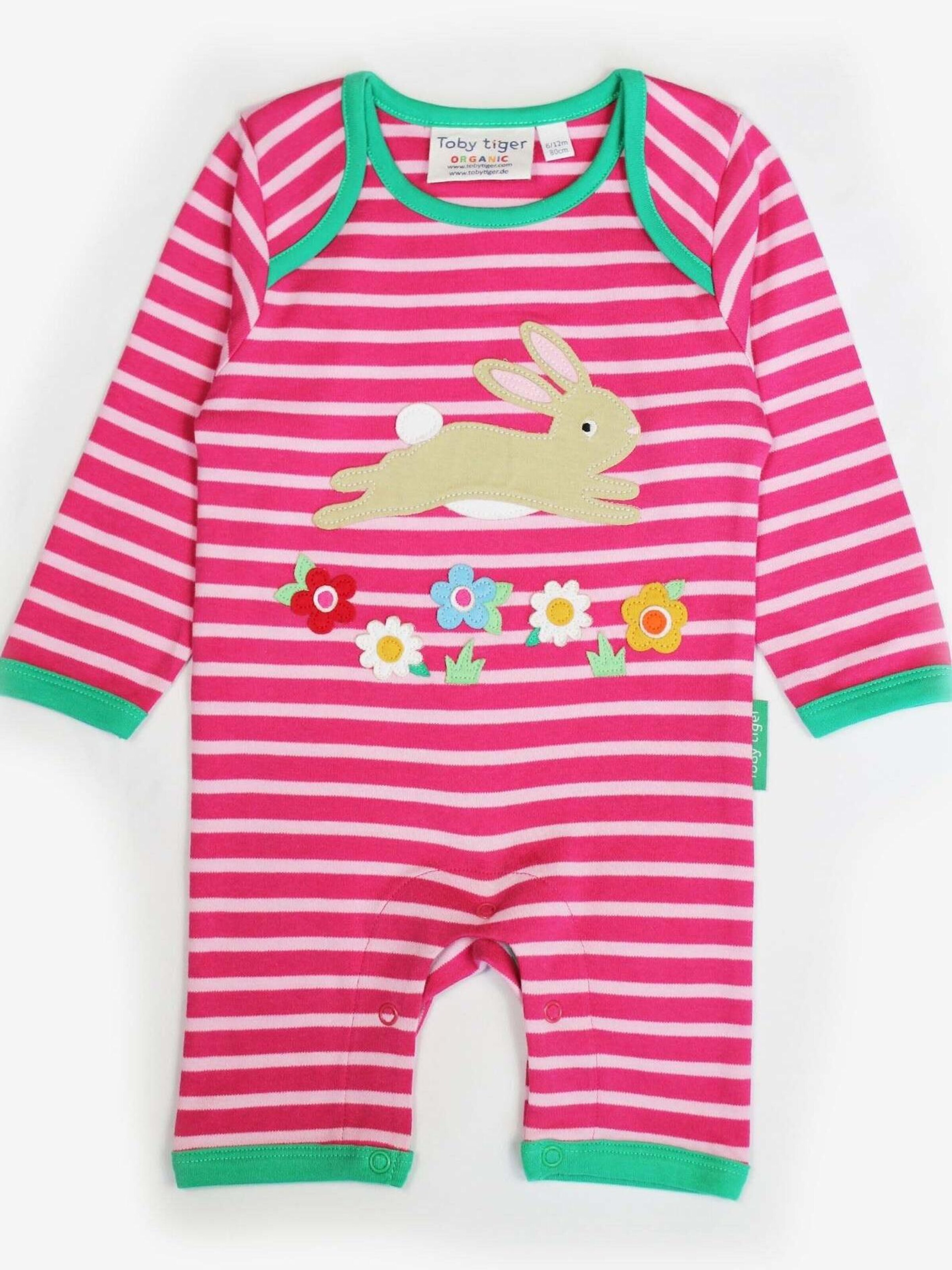 Toby Tiger Strampler/Body‌‌‌‌‌‌‌ in Pink: Vorderseite