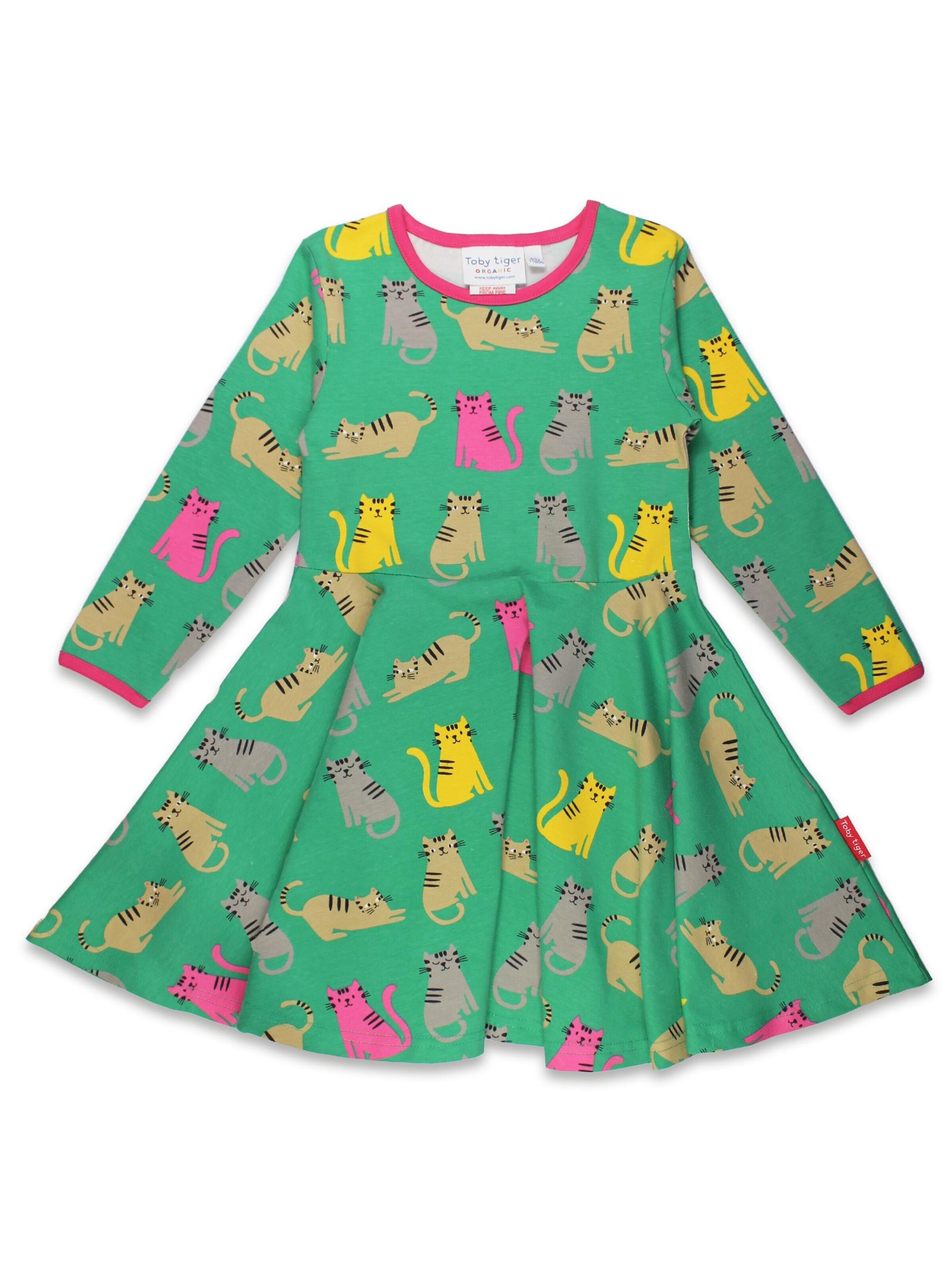 Toby Tiger Dress in Green: front