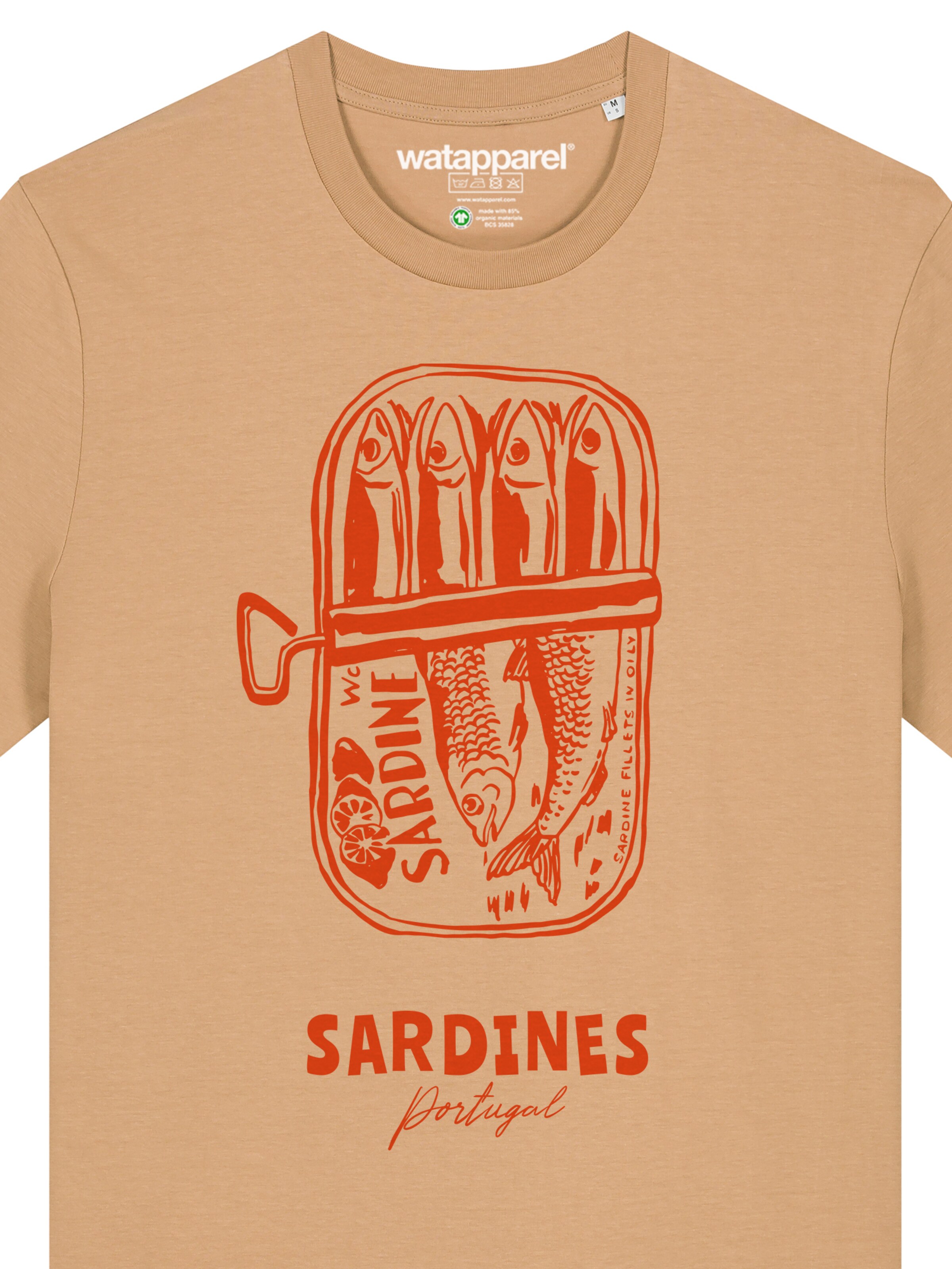 Watapparel Shirt 'Sardines Portugal' in Beige
