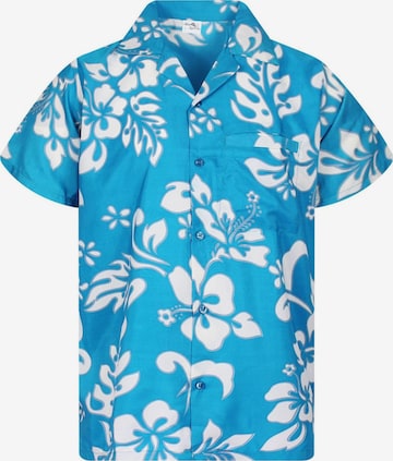 King Kameha T-shirt 'Hibiscus' i blå: framsida