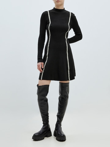 EDITED Gebreide jurk 'Malu' in Zwart