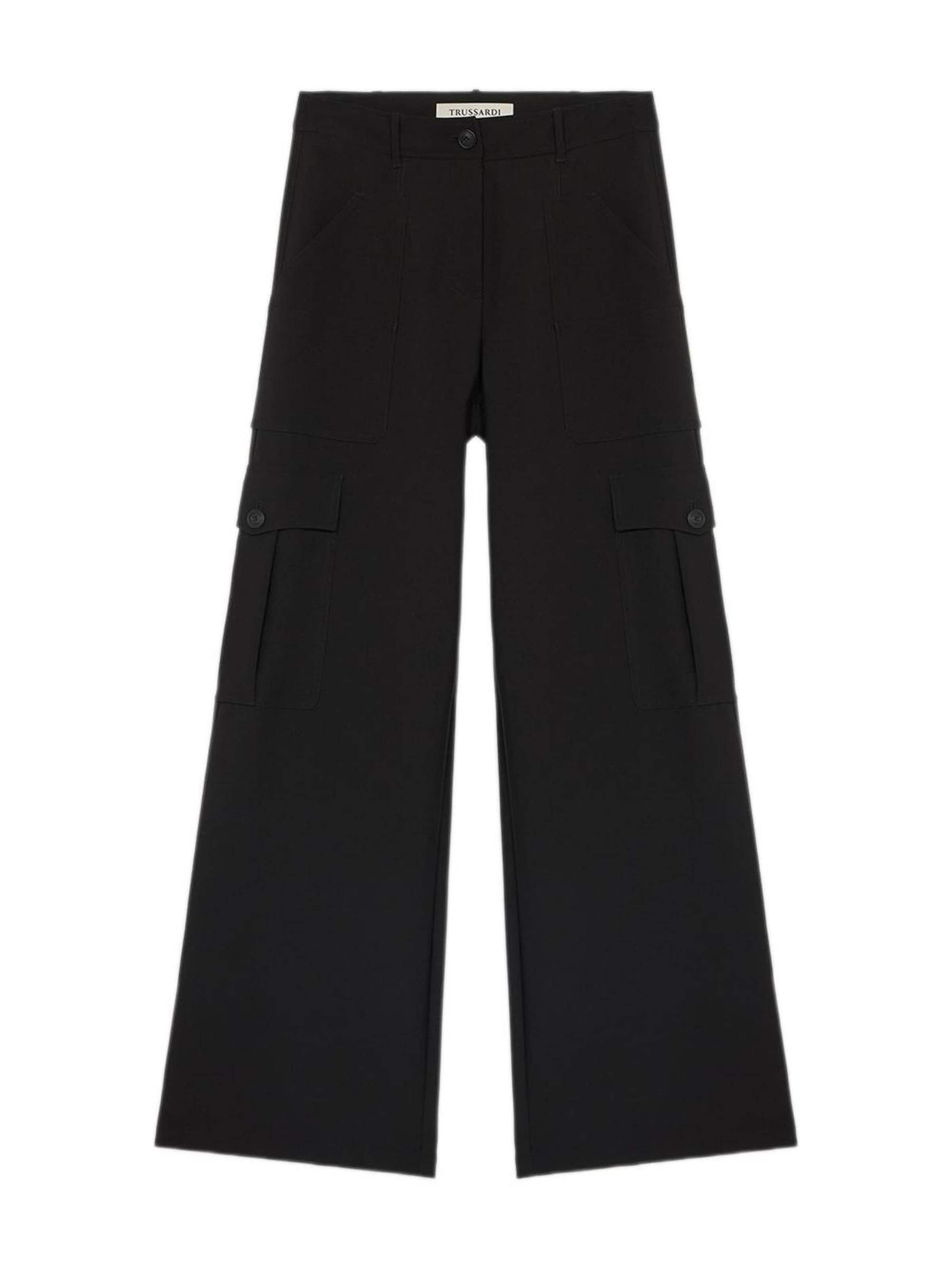 Wide Leg Pantalon Trussardi en noir : devant