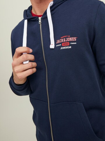 JACK & JONES - Sudadera con cremallera 'STAMP' en azul