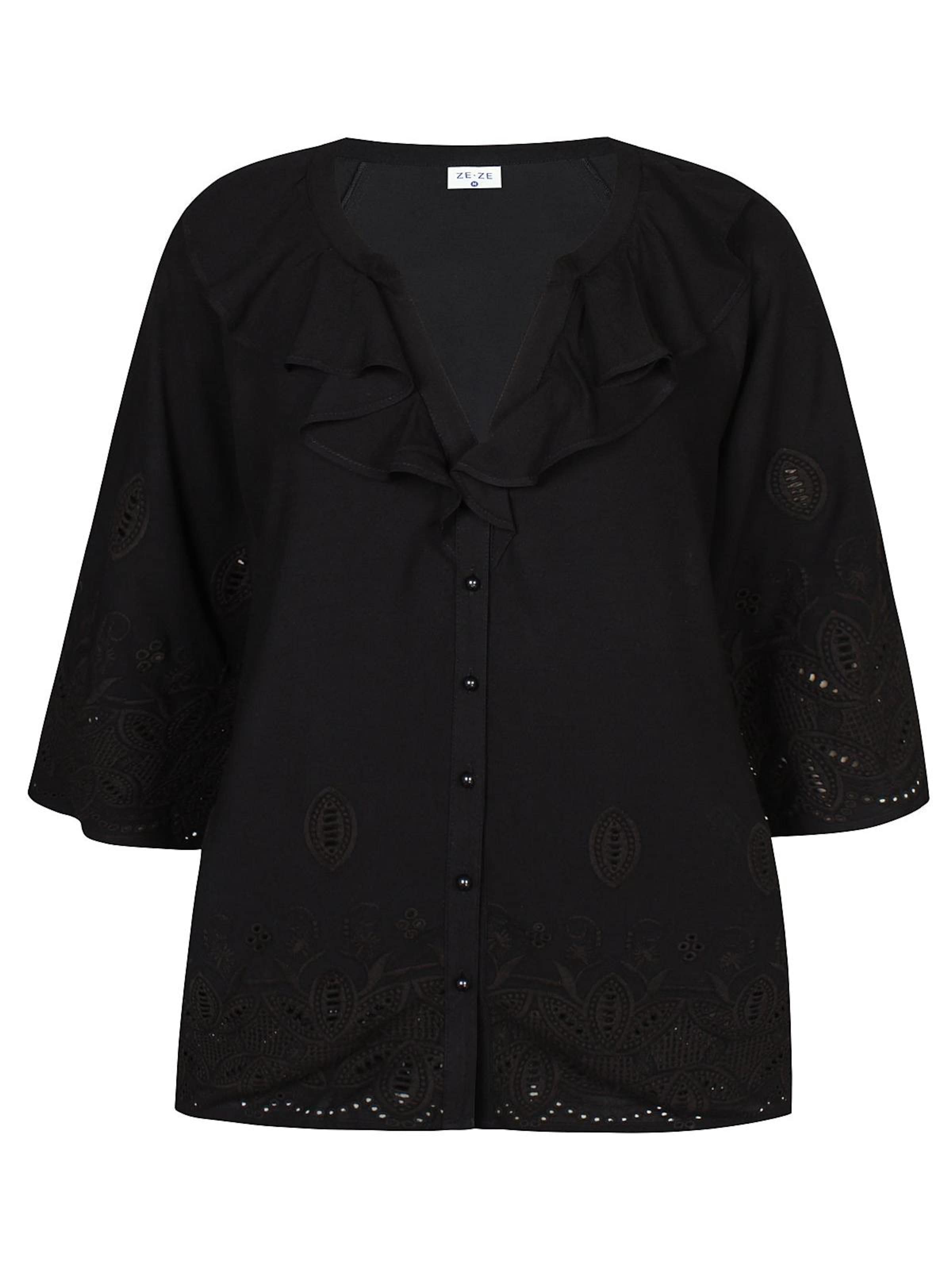 ze-ze Blouse 'Doris 082' in Zwart: voorkant