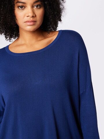 Fransa Curve Pullover 'BLUME' in Blau