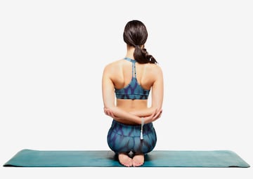 YOGISTAR.COM Skinny Yogi-leggings "devi" - Ikat Aqua in Blau