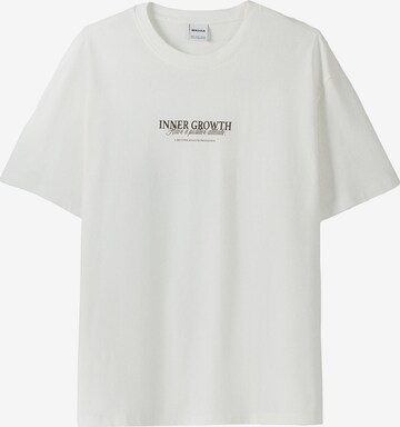 T-Shirt Bershka en blanc : devant