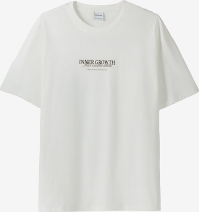 Bershka T-Shirt en noir / blanc cassé, Vue avec produit