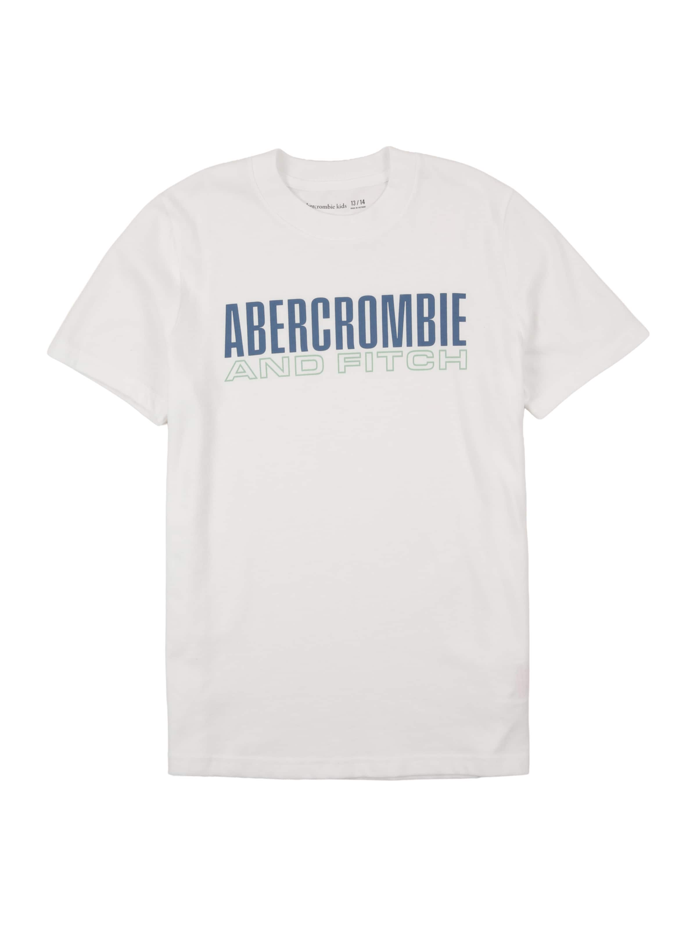 Abercrombie & Fitch Póló 'BRICK TYPE' - fehér: elől