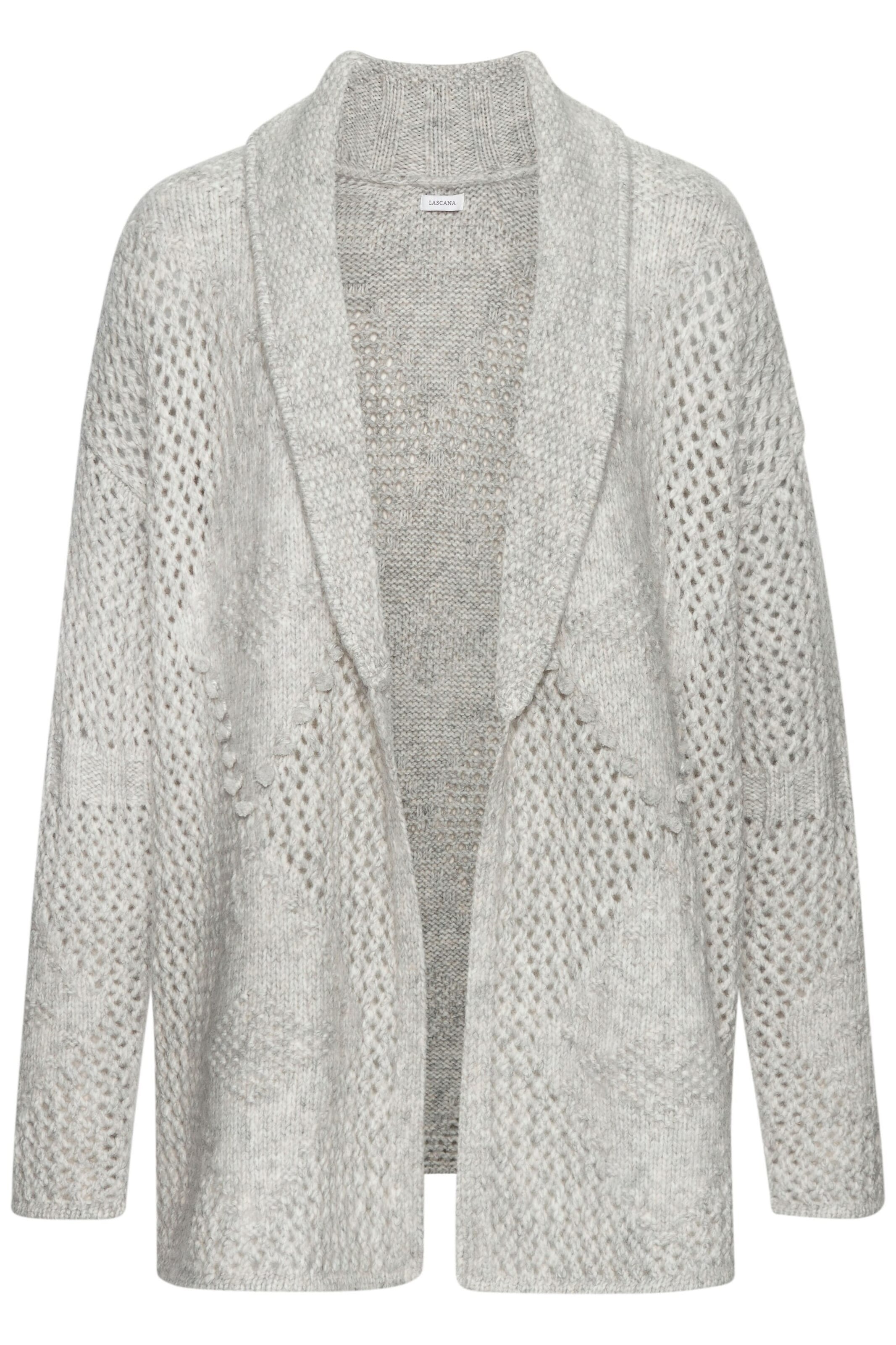 LASCANA Knit cardigan in Grey: front