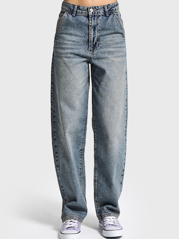 IT'S BASIC Loosefit Jeans 'SKATER MID RISE JEANS' in Blauw