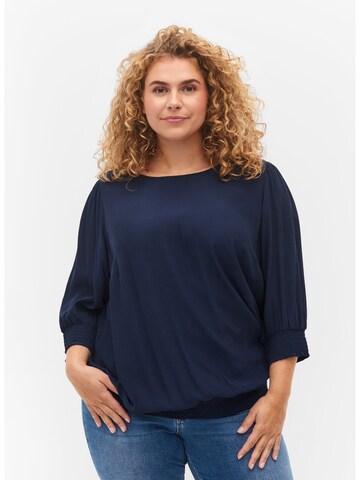 Zizzi Blouse 'Blach' in Blauw: voorkant