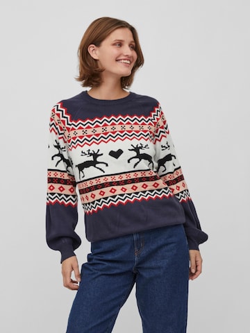 VILA Sweater 'Holiday' in Blue: front