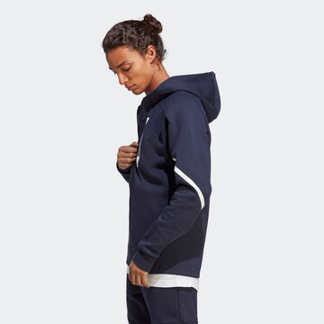 ADIDAS SPORTSWEAR Athletic Zip-Up Hoodie in Blue