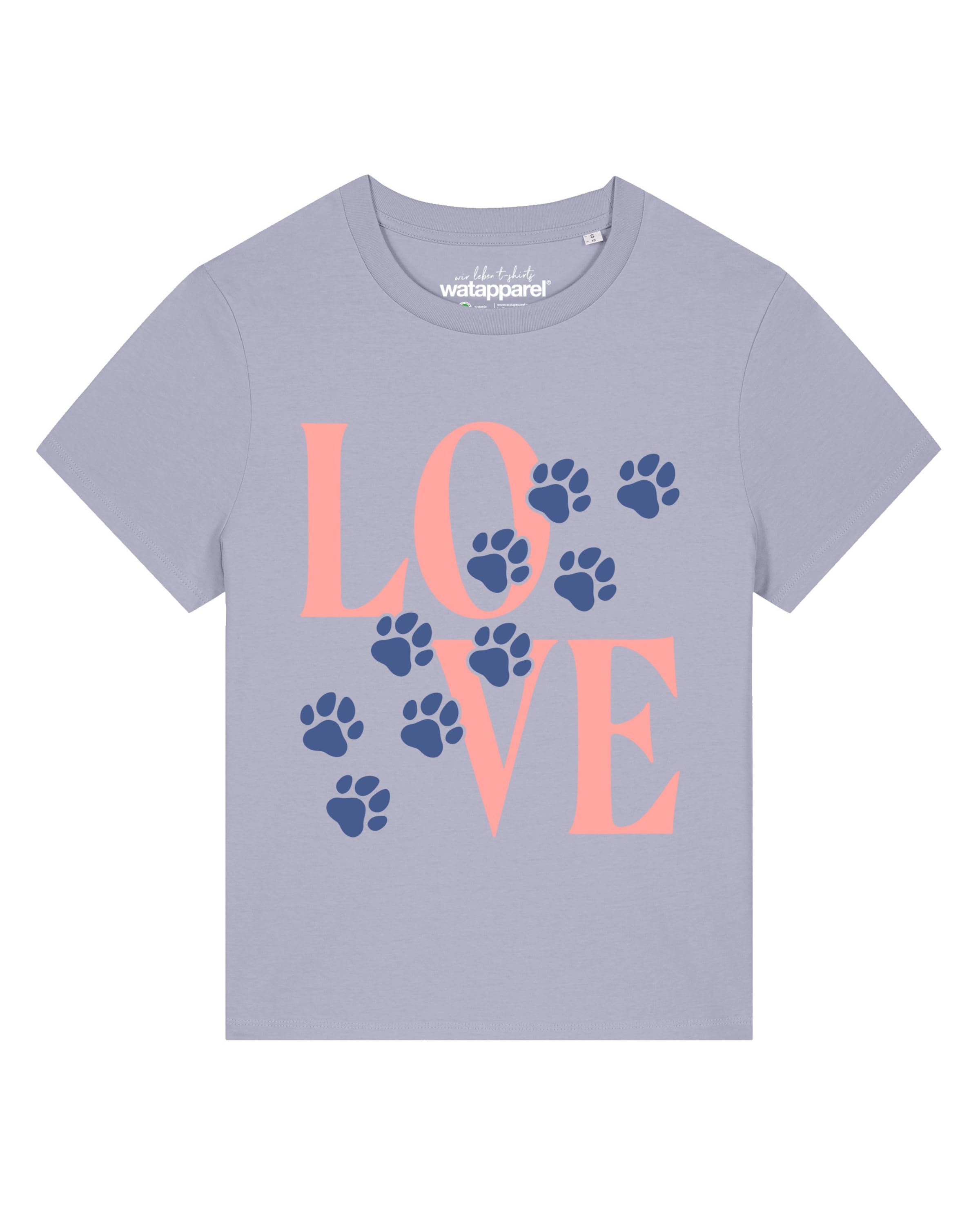 T-shirt 'Pfotenliebe' Watapparel en violet : devant
