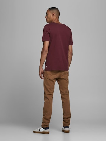 JACK & JONES Slim fit Μπλουζάκι σε κόκκινο