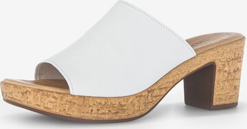 GABOR Mules in White: front