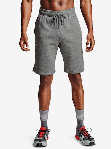 UNDER ARMOUR Regular Workout Pants 'Rival' in Grey: front