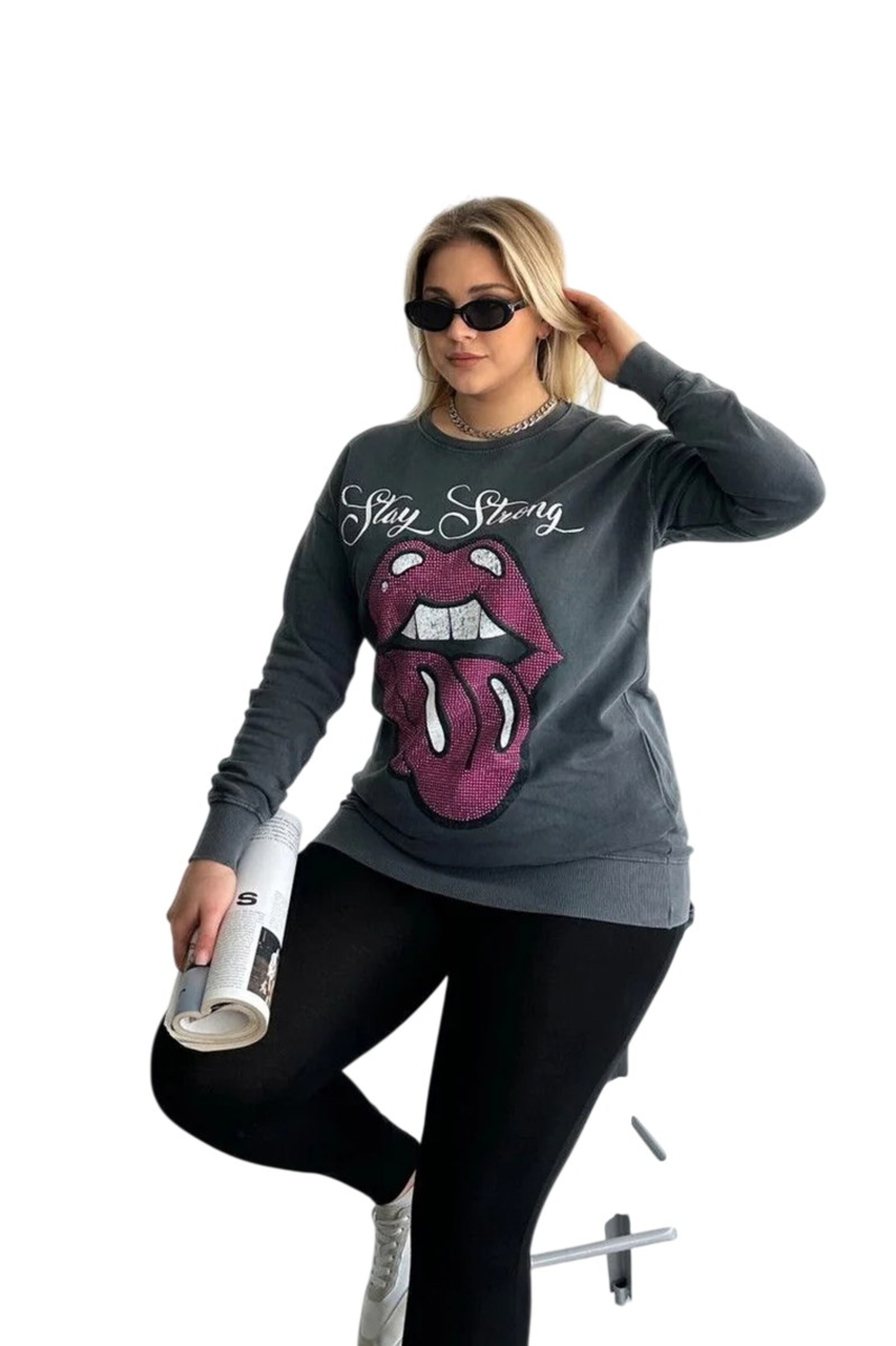 Stil Diva Sweatshirt in Grey