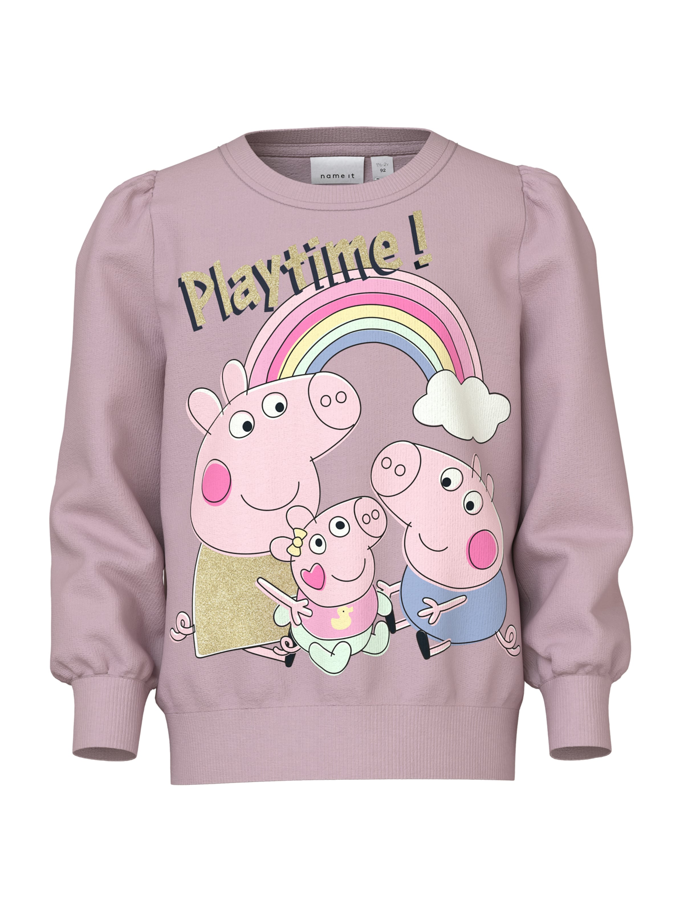 NAME IT Sweatshirt 'NMFNori Peppa' in Purple: front