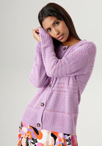 Aniston SELECTED Knit Cardigan in Purple