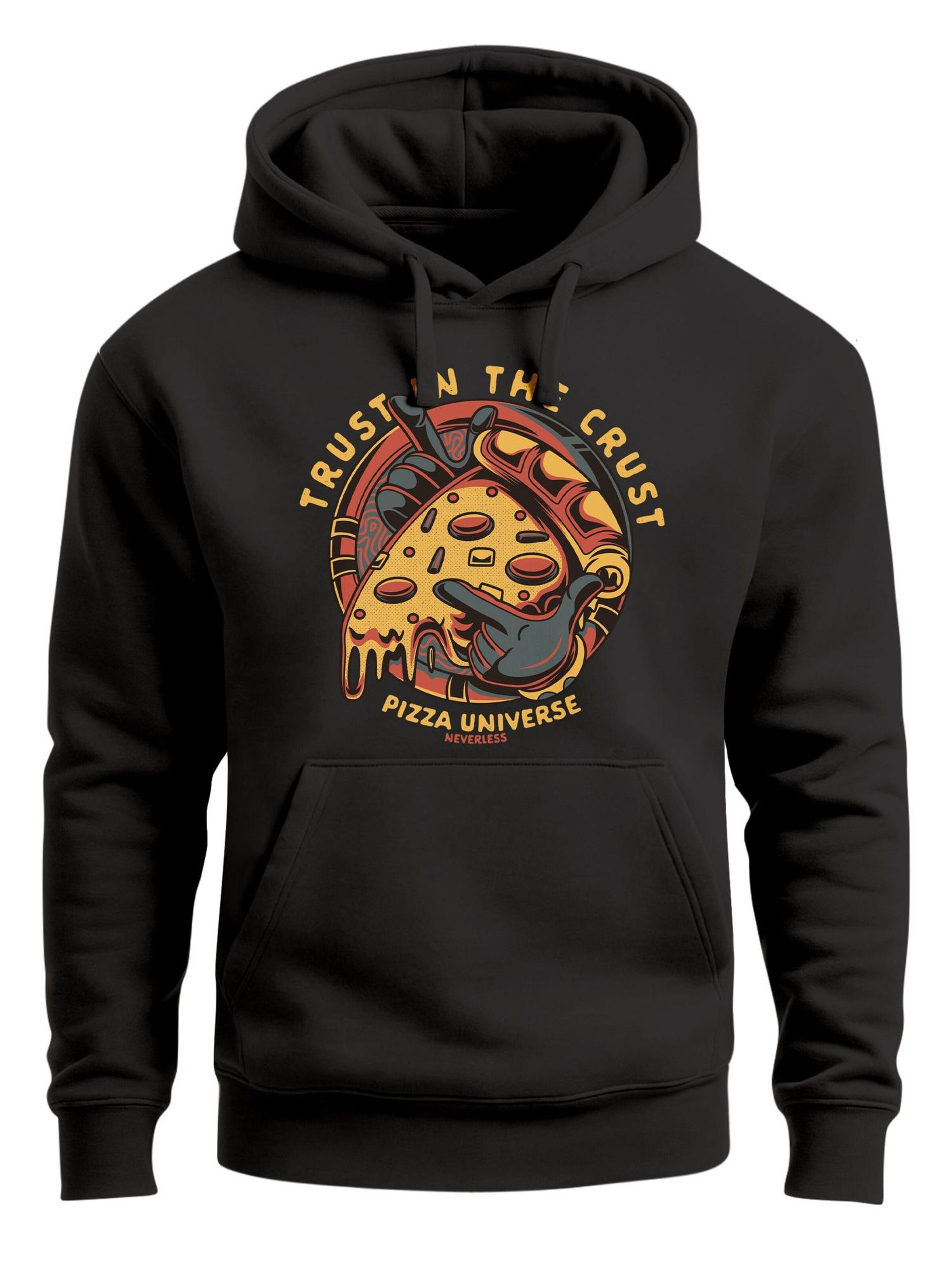 Neverless Sweatshirt 'Pizza Universe' in Black