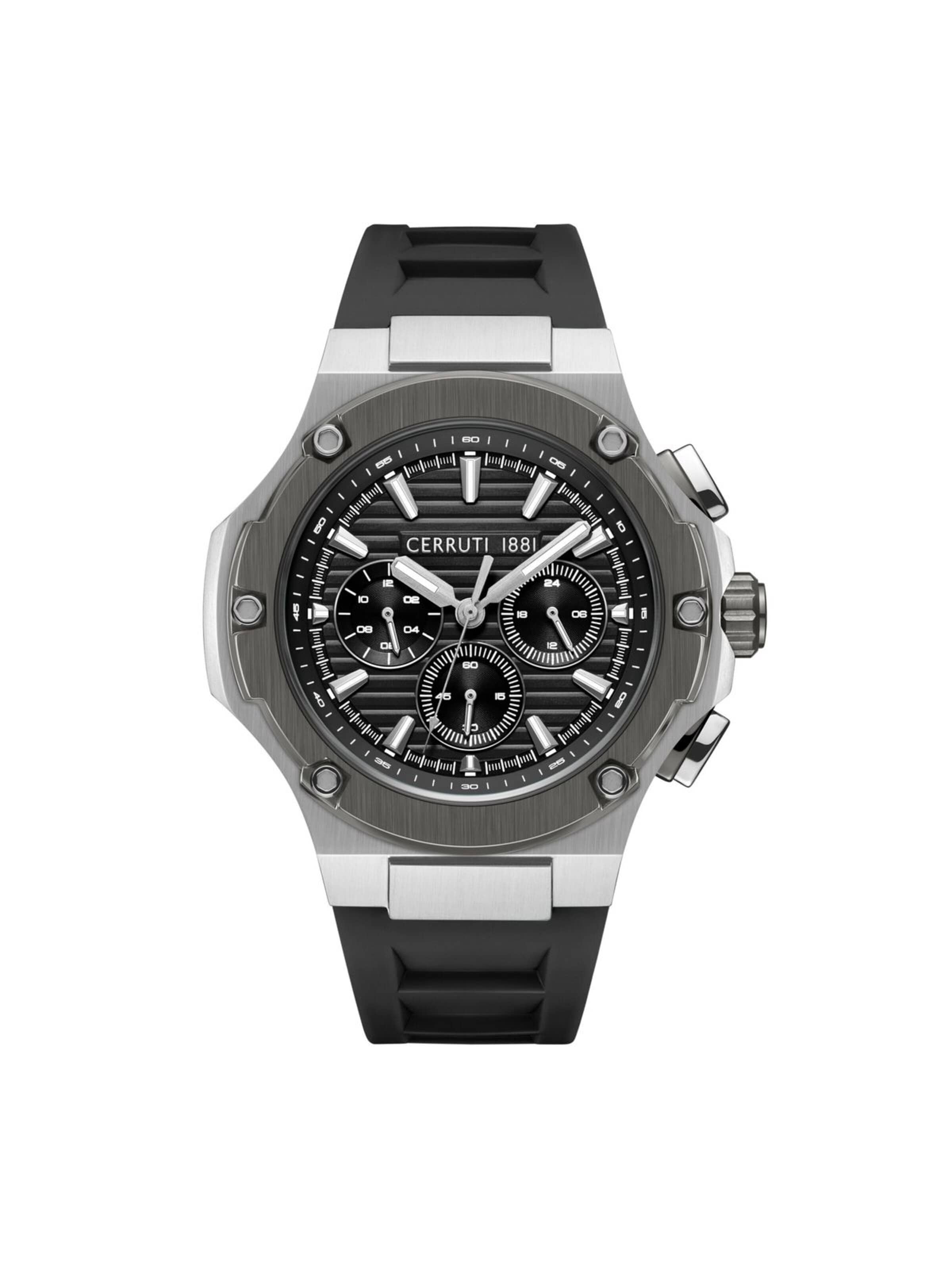 Montre à affichage analogique CERRUTI 1881 en noir : devant