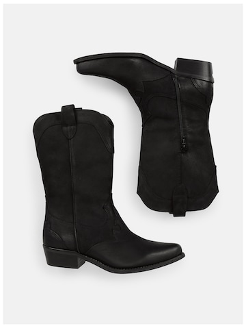 Felmini Wide Fit Cowboy Boots 'Gerbera W039' in Black