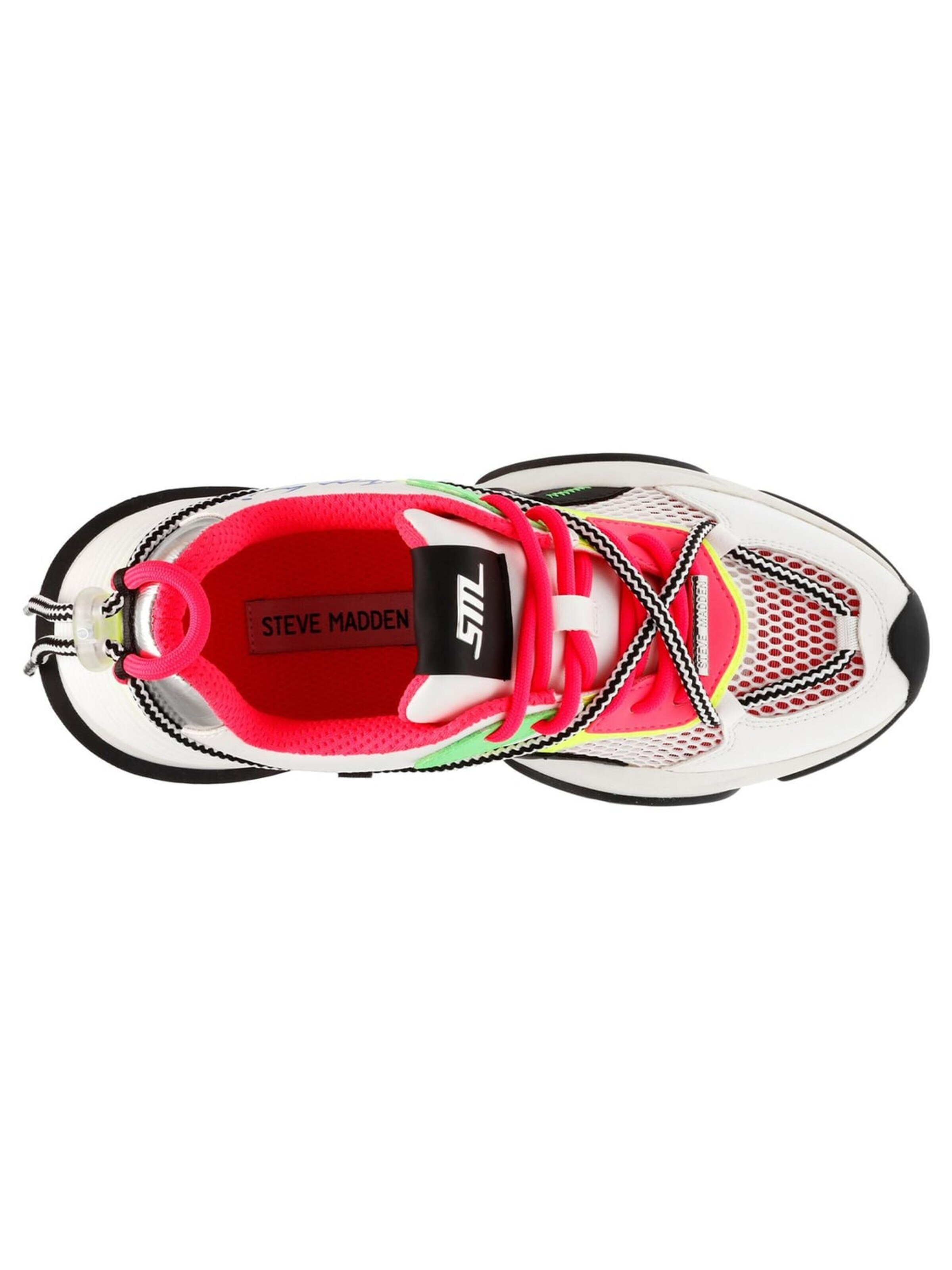 STEVE MADDEN Snøresko 'W' Bonanza Black / Fuchsia PU + Mesh Shoes' i blandingsfarvet