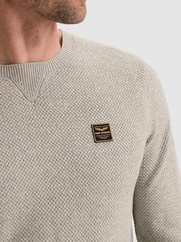 PME Legend Sweater 'Pullover in 100% cotton with crewneck' in Grey