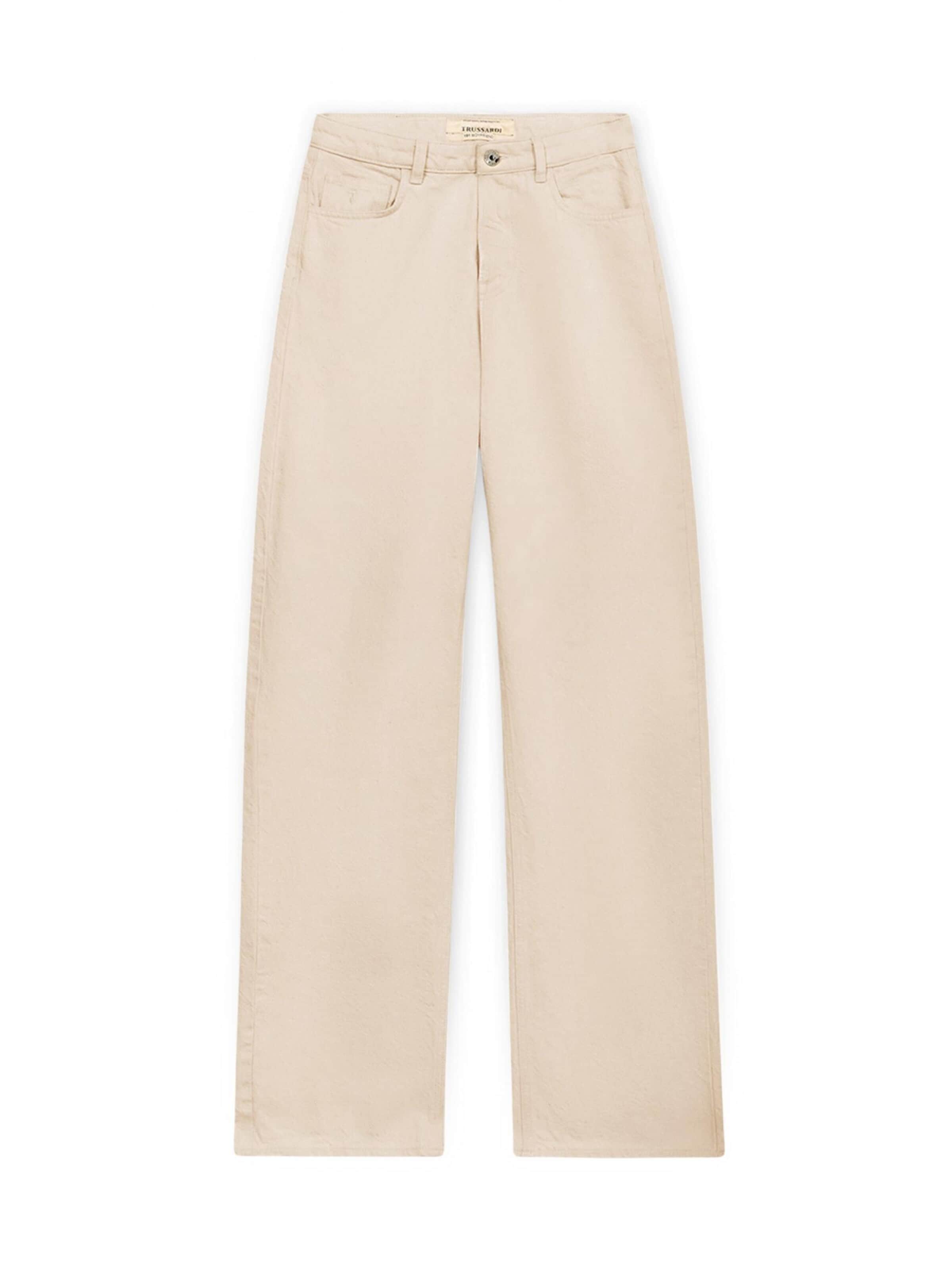 Wide Leg Jean Trussardi en beige : devant