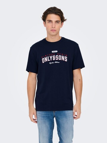Only & Sons T-Shirt 'ONSLenny Life' in Blau: Vorderseite